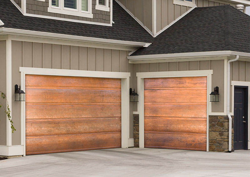 Copper garage door